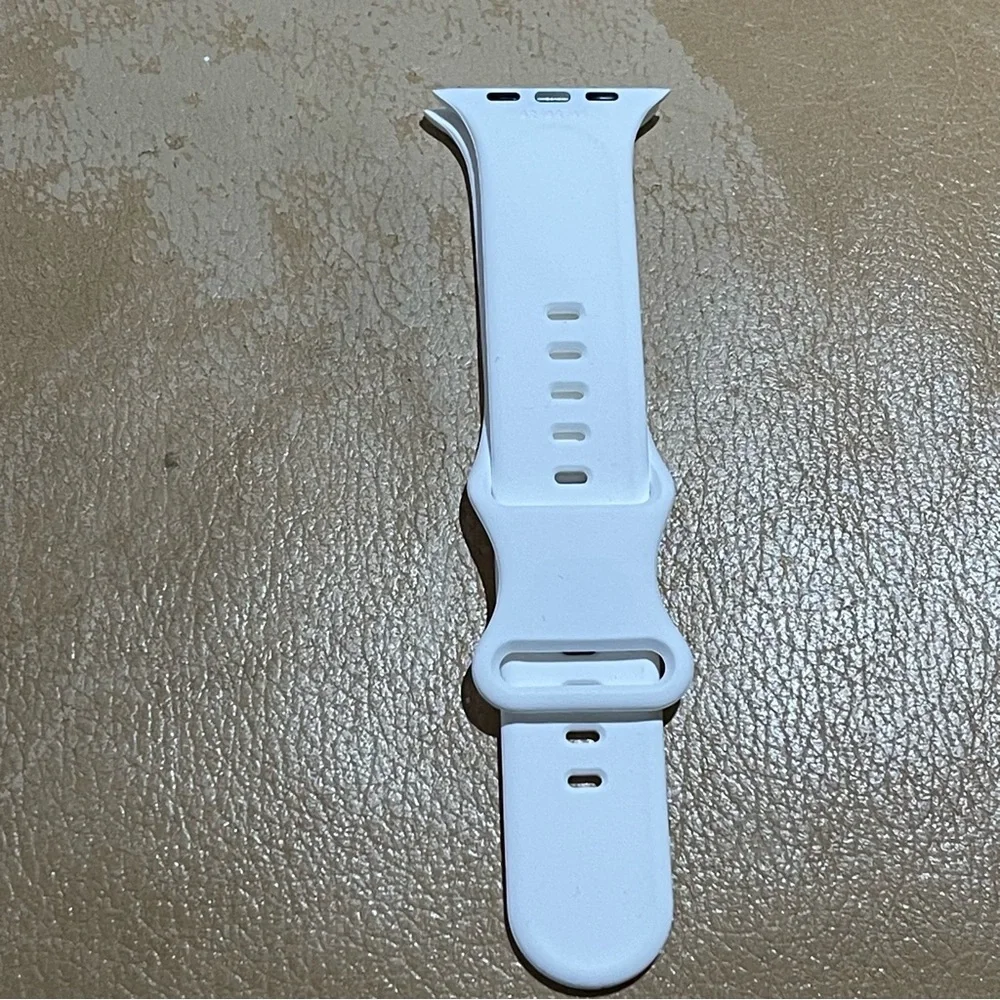 White Black Silicone Watch Band for Apple Watch Series 3 ; 42mm
